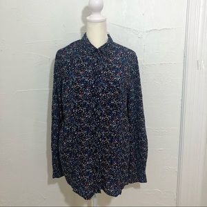 BeachLunchLounge Collection Women’s Floral Collared Beachy Button Up Shirt